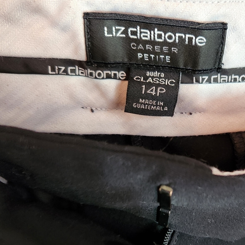 Liz Claiborne Classic Black Career Work Pants Petite 14P